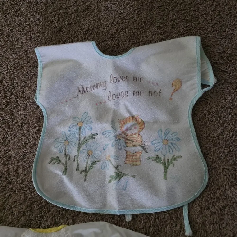 Vintage Baby Coverall Bibs Set Of 2 Long Sleeve Art 90s 80s Carters Pastel